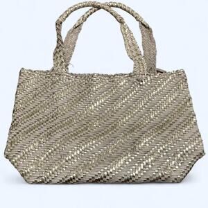 Anthropologie Woven Leather Tote Preloved
